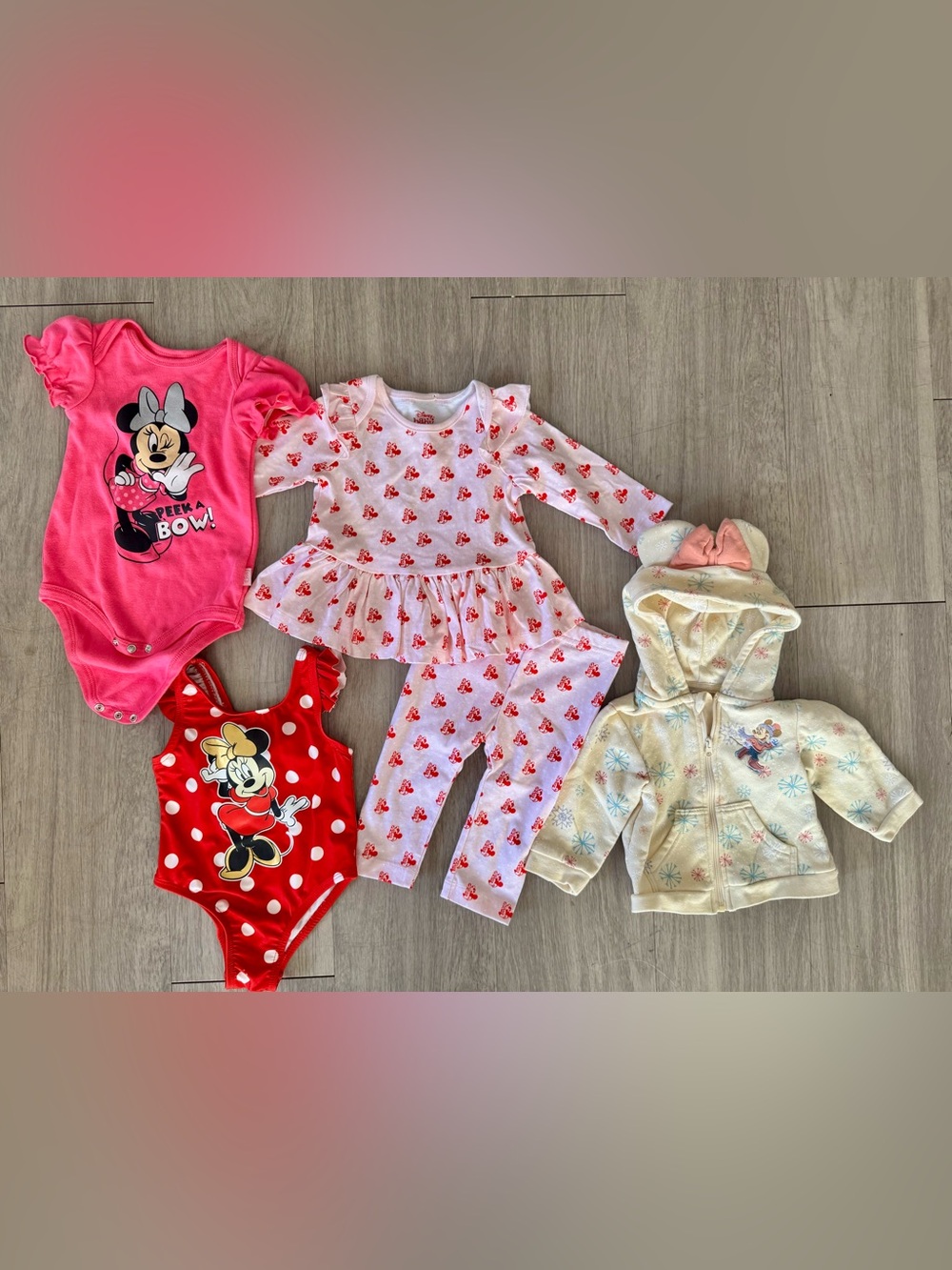 Disney Baby Minnie Mouse Girls Clothing Bundle 3–18 Months 4 Pieces